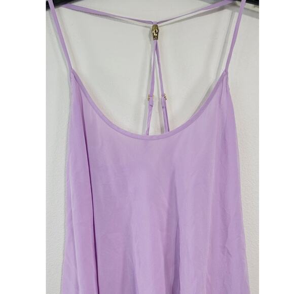 Lilly Pulitzer Tank Top X-Small Lavender 100% Silk Whimsical Fairy Beach Boho - Picture 3 of 9